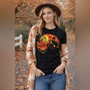 Design By Humans Women’s Dachshund Dog Halloween Party Tee Size Medium NWOT